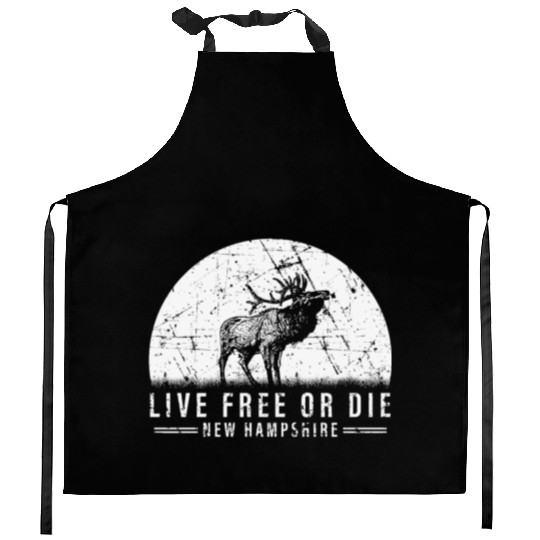 Live Free or Die New Hampshire Hiking Kitchen Aprons