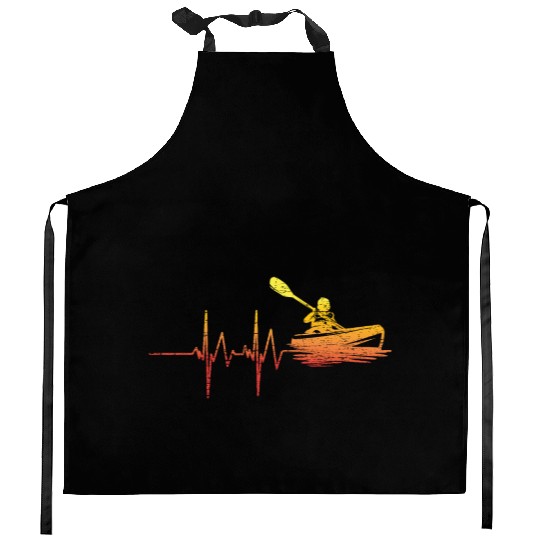 Kayak Heart Beat EKG Gift Kitchen Aprons