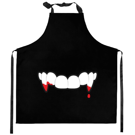 Halloween Vampire Teeth Mask Kitchen Aprons