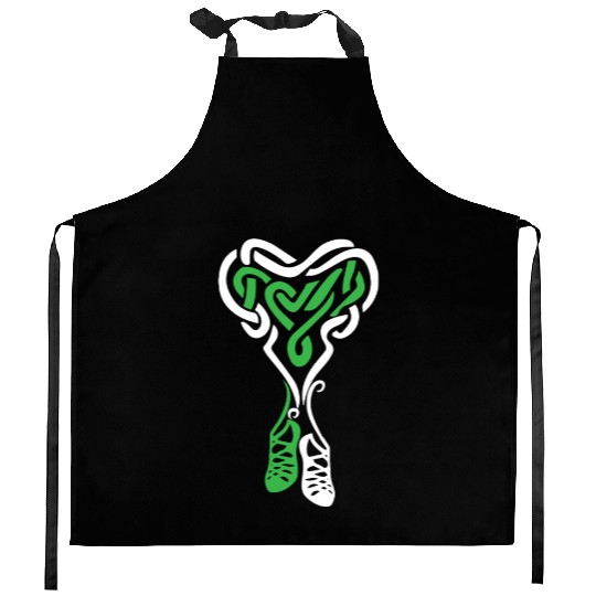 Irish Step Dancing Celtic Knot Heart Kitchen Aprons