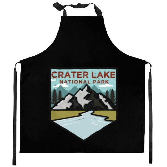 Retro Vintage Crater Lake National Park Gift Kitchen Aprons