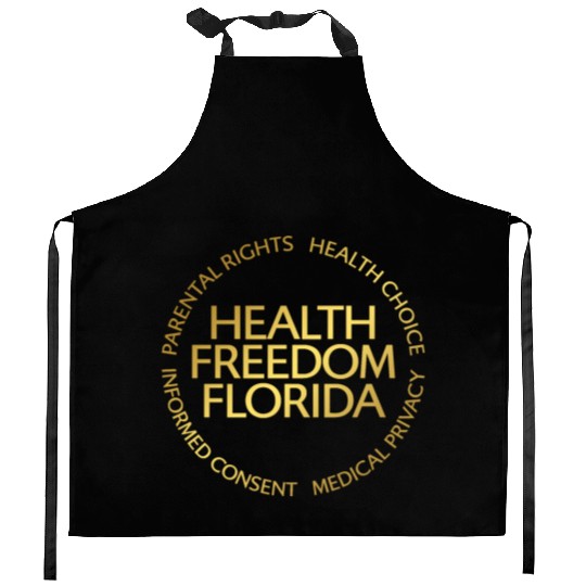 Health Freedom Florida Round Logo (Gold) Kitchen Aprons