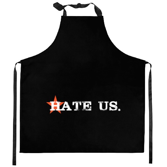 hate us astros Kitchen Aprons