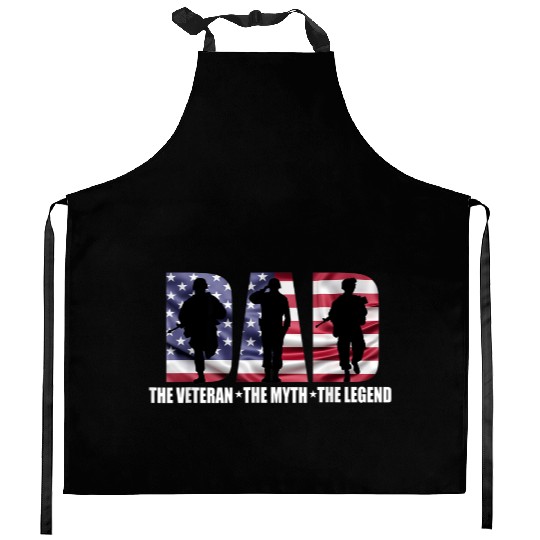 Dad The Veteran The Myth The Legend - Father's Day Kitchen Aprons