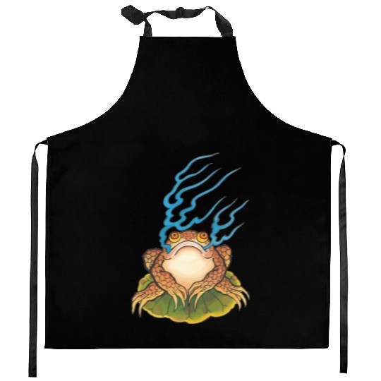 Traditional Japanese Irezumi Magical Frog Kitchen Aprons