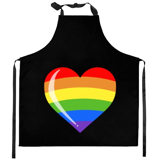 LGBTQ Heart - Rainbow LGBT Heart Pride Month Human Kitchen Aprons