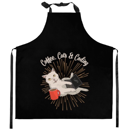 Coding Cats and Coffee Software Developer Kitchen Aprons