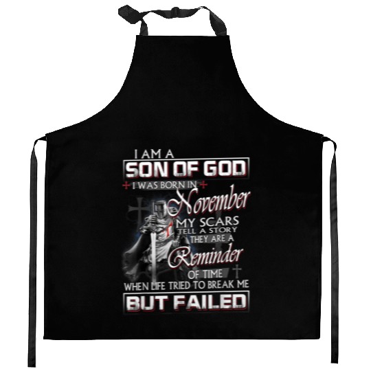 November Man Son Of God Kitchen Aprons
