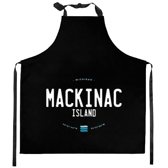 Mackinac Island Michigan Beach Waves Kitchen Aprons
