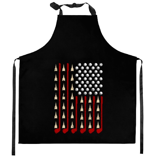 American Flag Golf Funny Club Sports Kitchen Aprons