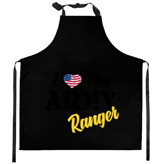 Proud US Army Ranger American Military Family Flag Kitchen Aprons