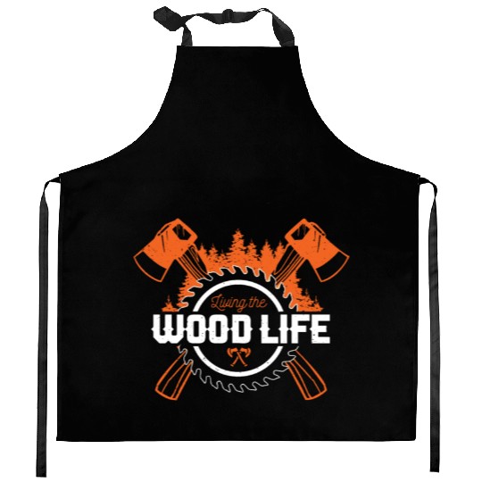 Lumberjack Forester Chainsaw gift idea Kitchen Aprons