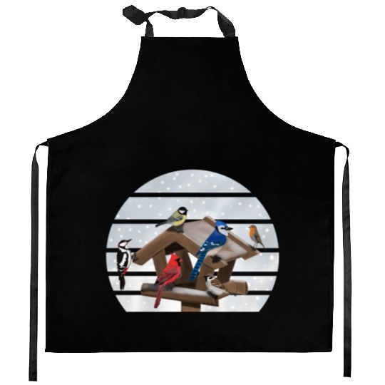 Birds Bird House Cardinal Blue Jay Robin Sparrow Kitchen Aprons