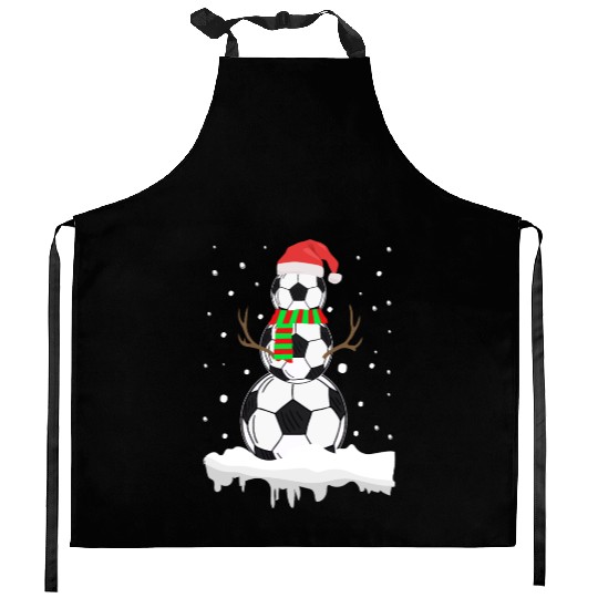 Christmas Funny Soccer Ball Snowman Xmas Sport Kitchen Aprons
