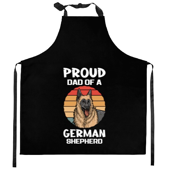Proud Dad of a German Shepherd Kitchen Aprons