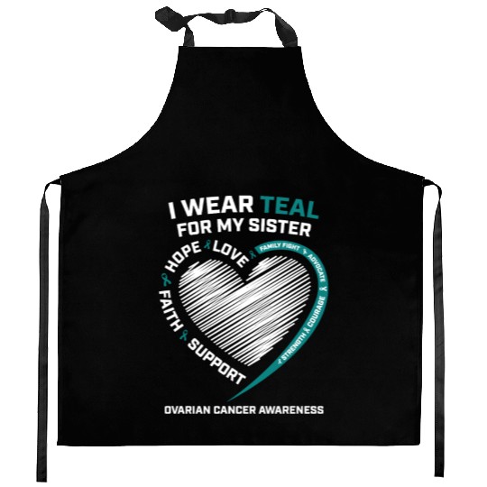 Products I Wear Teal For My Sister Ovarian Cancer Kitchen Aprons