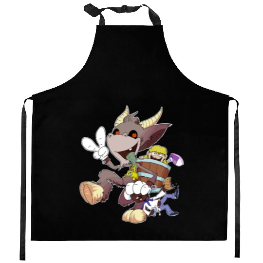 Kids Love Krampus Season Kitchen Aprons