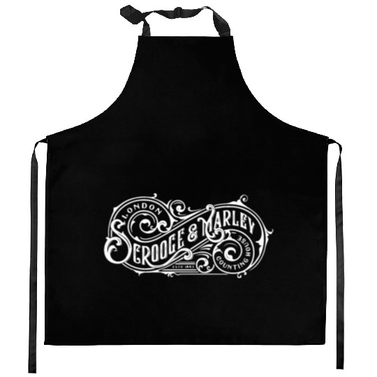 Scrooge and Marley Counting House Christmas Carol Kitchen Aprons