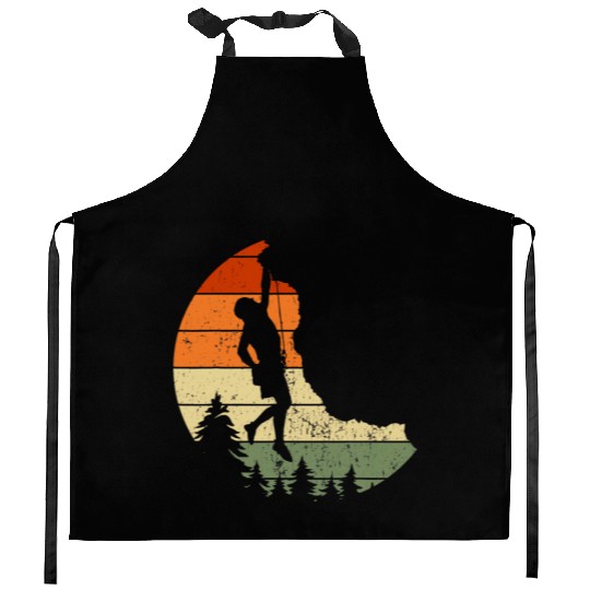 Retro Rock Climbing Vintage Climber Kitchen Aprons