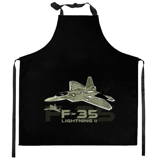 F-35 Lightning fighter jet Kitchen Aprons