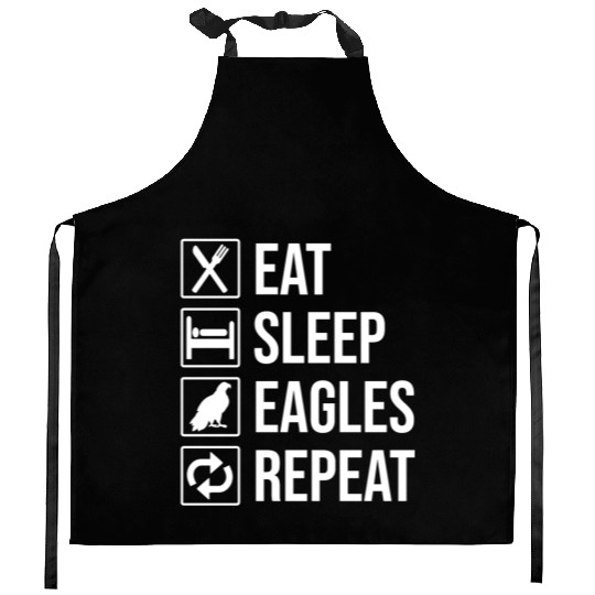 Eat Sleep Eagles Repeat Funny Bald Eagle Kitchen Aprons
