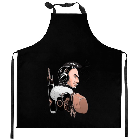 programmer Kitchen Aprons gift robot fan Kitchen Aprons