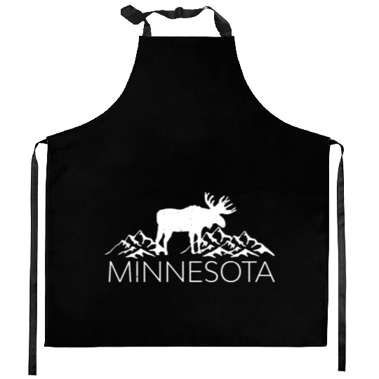 Minnesota Moose And Mountains Souvenir Nature Kitchen Aprons