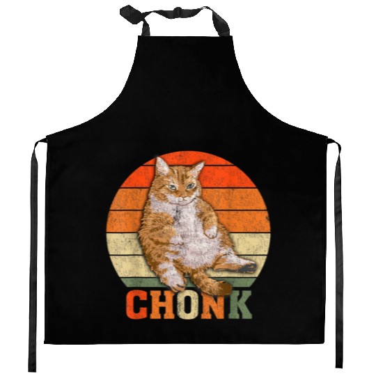 Funny Overweight Chubby Chonk Cat Meme Memes Kitchen Aprons
