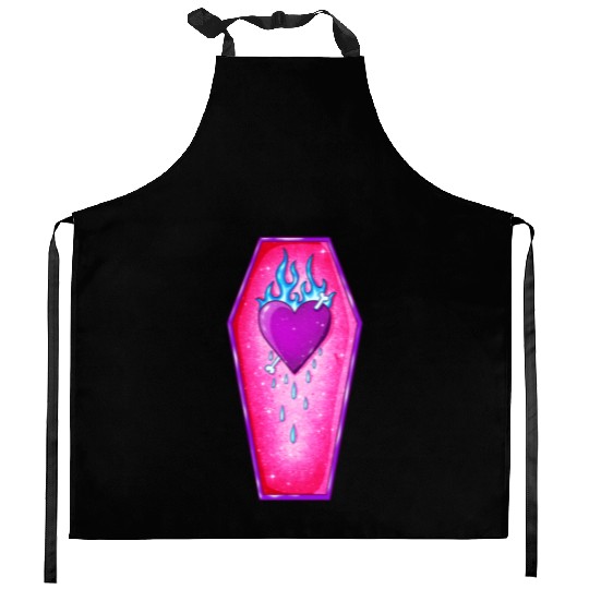 Pastel Goth Love Coffin Heart Kitchen Aprons
