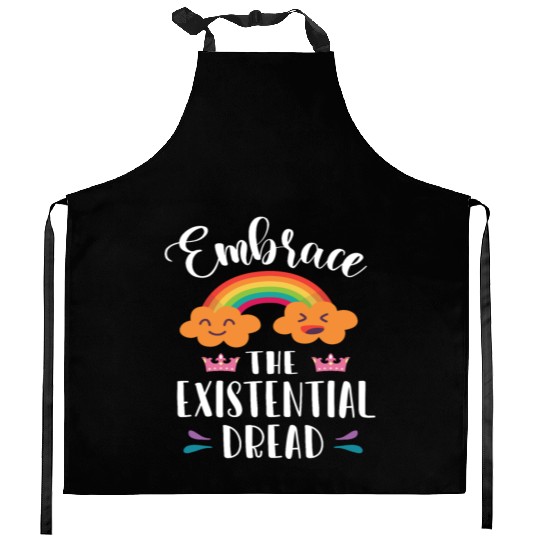 EMBRACE THE EXISTENTIAL DREAD Comics Rainbow Gift Kitchen Aprons