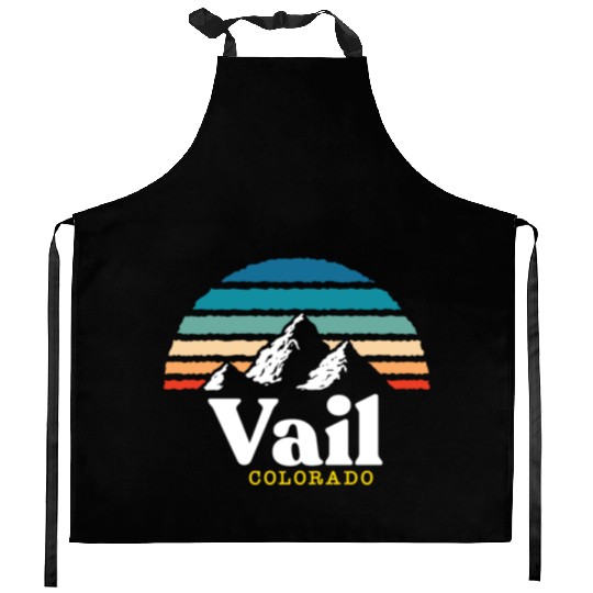 Vail Colorado Usa Ski Resort 1980S Retro Gift Kitchen Aprons