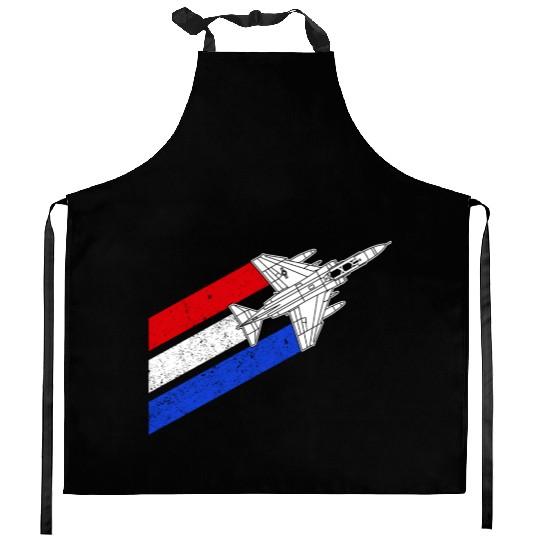 F-4 Phantom Vintage USA Contrails Red White Blue Kitchen Aprons