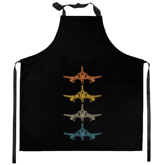 Retro F-4 Phantom Fighter Jet Vintage F4 Airplane Kitchen Aprons