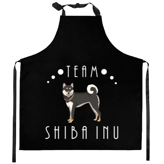 Team Shiba Inu - Black and Tan Kitchen Aprons