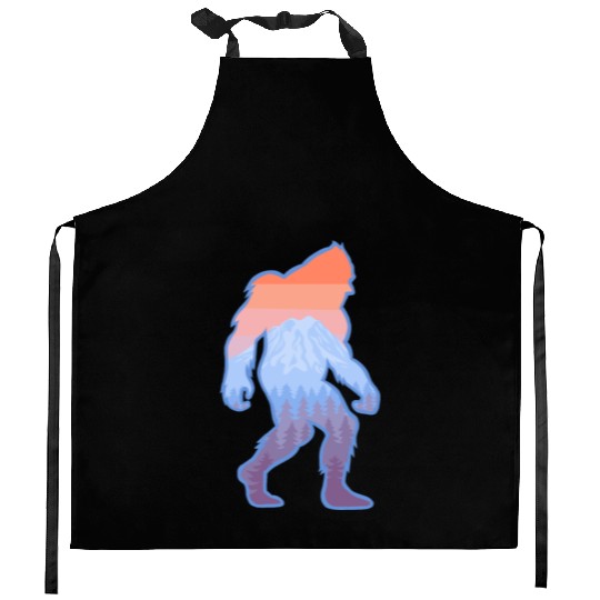 Mt Rainier Bigfoot Sasquatch Kitchen Aprons