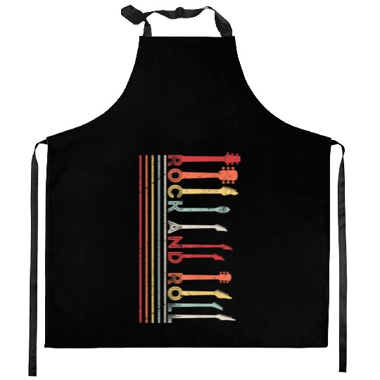 Classic Rock And Roll Vintage Kitchen Aprons Concert Band