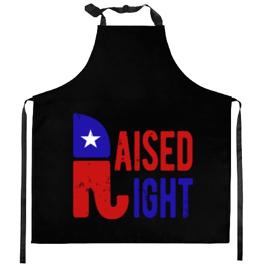 Raised Right Proud Republican Elephant Logo Usa Kitchen Aprons