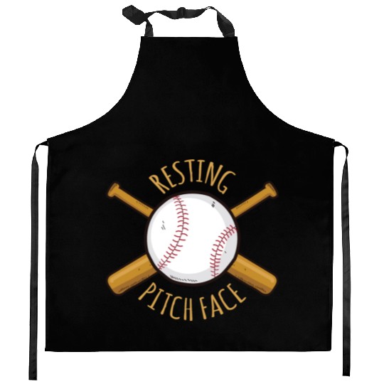 Game Day Baseball Resting Pitch Face Kitchen Aprons