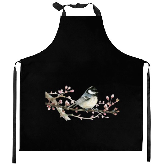 Swamp Tit on A Twig - Garden Birds In Spring Kitchen Aprons