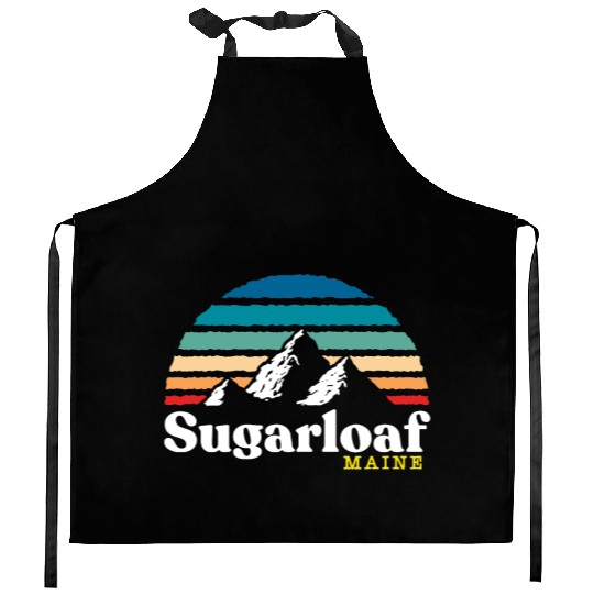 Sugarloaf Maine USA Ski Resort 1980s Retro Kitchen Aprons