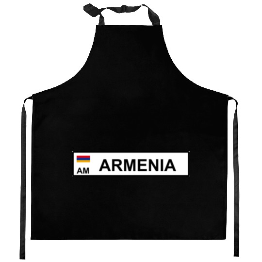 Realistic Armenia License Plate Sticker Kitchen Aprons