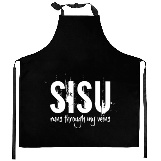 Sisu Runs Through My Veins Finland Finnish Novelty Kitchen Aprons