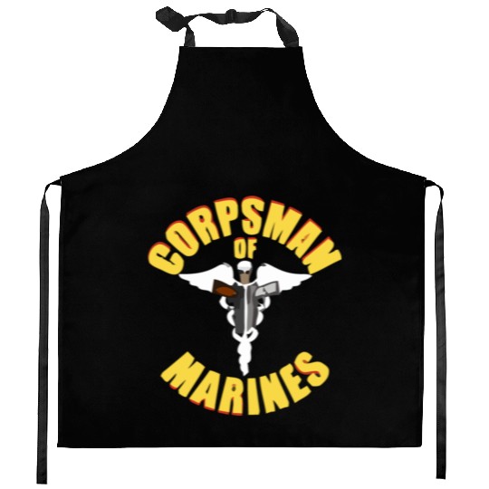 Us Navy Corpsman 8404 Fmf Veteran Front & Back Des Kitchen Aprons