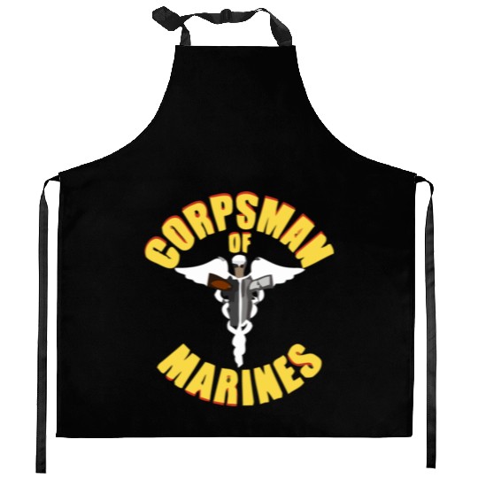 Us Navy Corpsman 8404 Fmf Veteran Front & Back Des Kitchen Aprons
