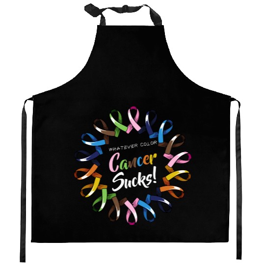 Whatever Color Cancer Sucks Ribbons Love Faith Sup Kitchen Aprons