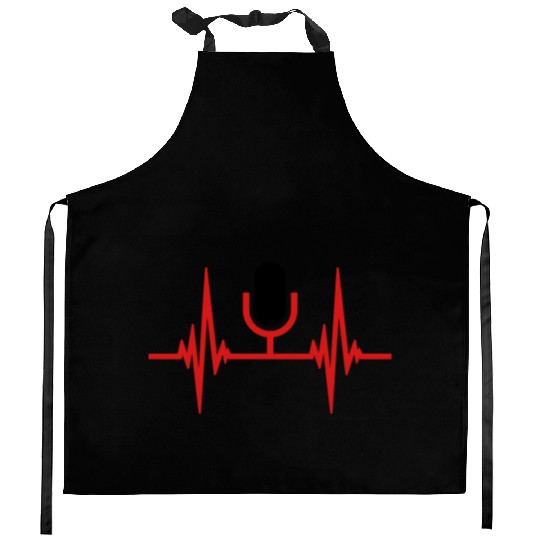 Heartbeat Pulse Microphone Kitchen Aprons