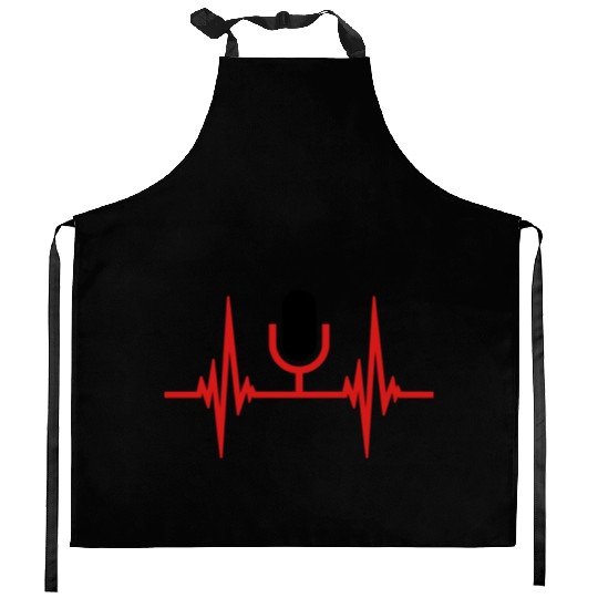 Heartbeat Pulse Microphone Kitchen Aprons