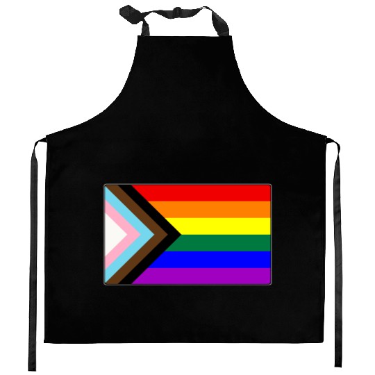 Progress LGBTQ Gay Pride Flag Kitchen Aprons