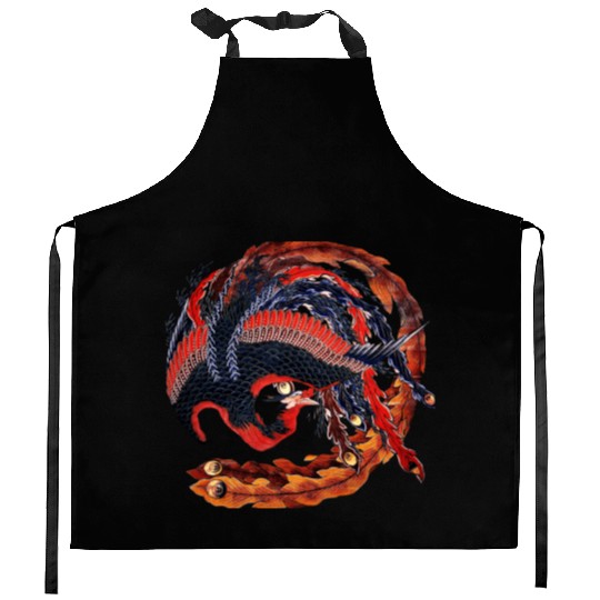 Phoenix that glares in all directions by Hokusai Kitchen Aprons