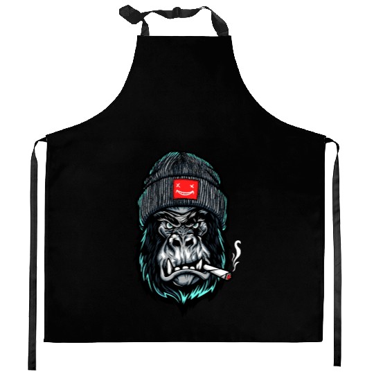 Hypebeast, Gorilla, Ape, Street Gorilla Kitchen Aprons